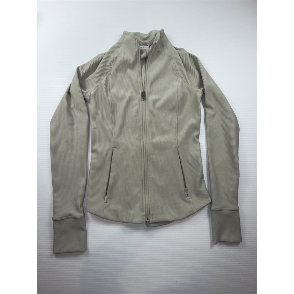ATHLETA Salutation Ribbed Jacket 2.0 Light Green XS TP‎ Stained Spots